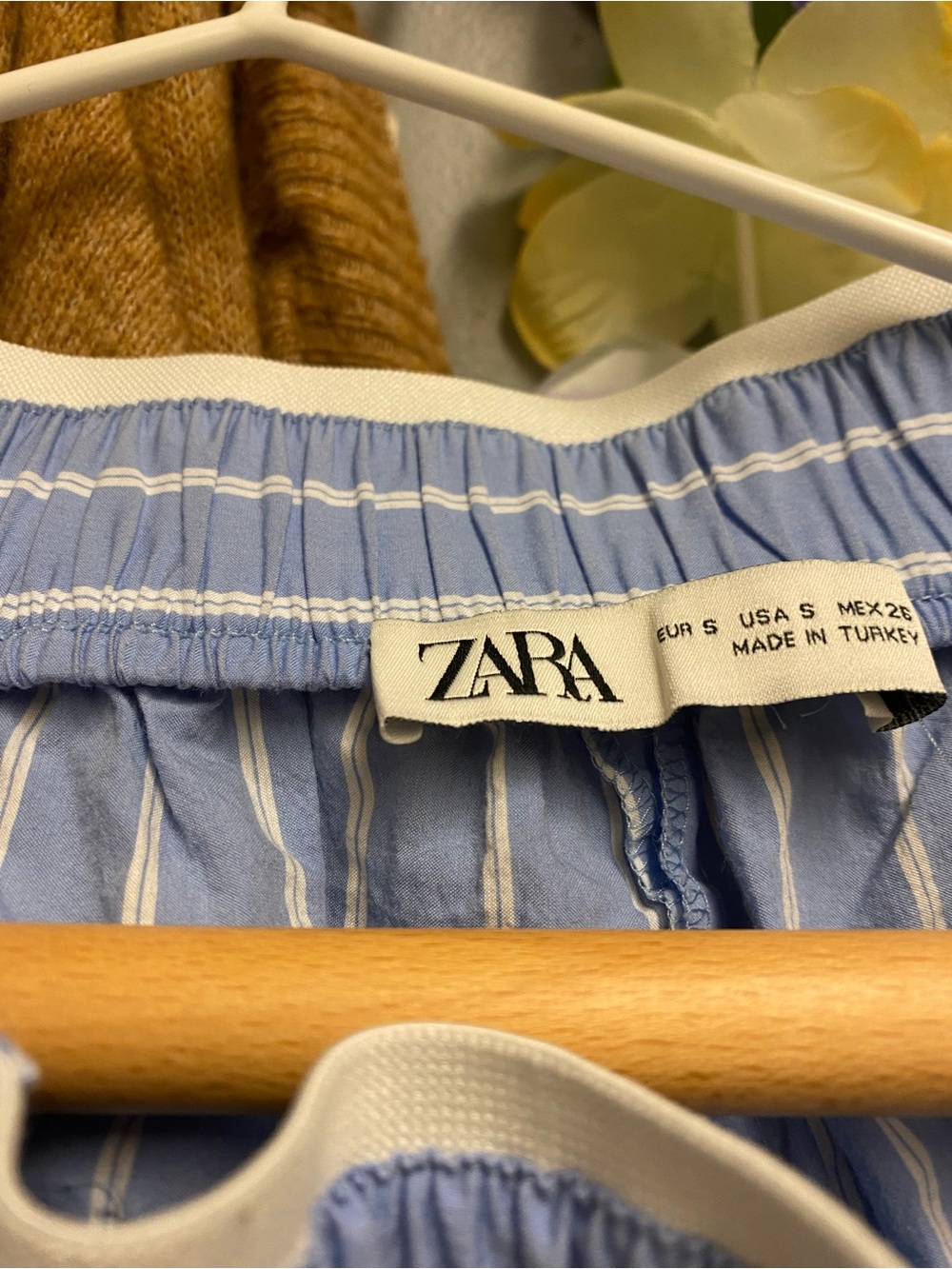 Zara Light Blue and White Striped Boxer Shorts - Size Small - Picture 2 of 4